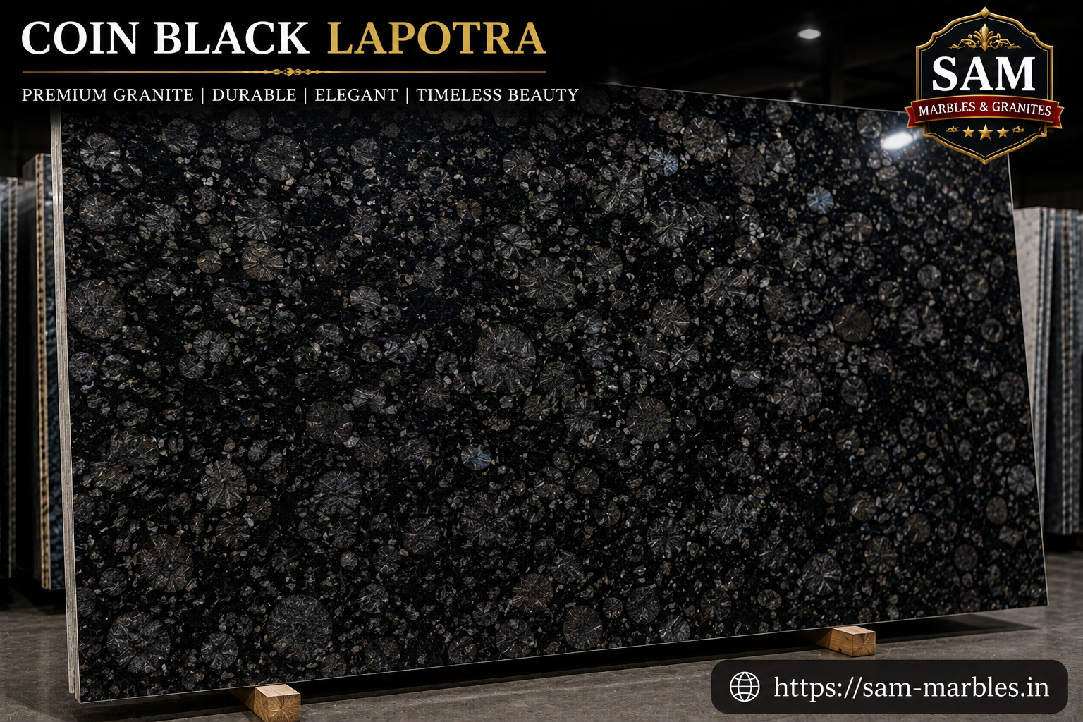 Coin Black Lapotra Granite