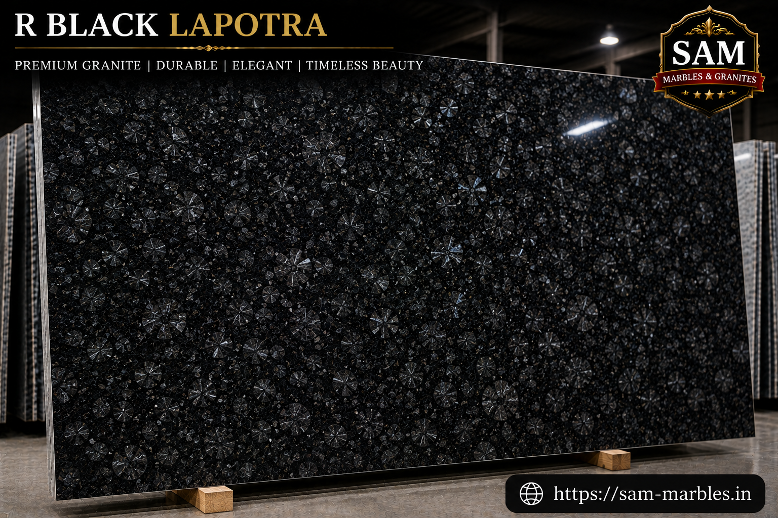 R Black Lapotra Granite